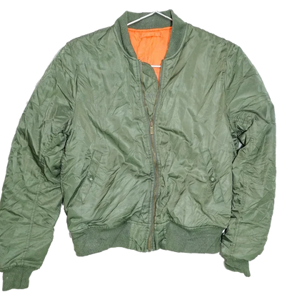 ESNTLS Olive Flight Jacket - Medium - Army & Outdoors - Flight Jackets
