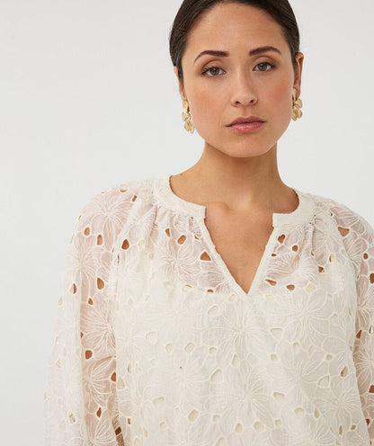 ESQUALO BLOUSE RAGLAN EMBROIDERY ANGLAISE