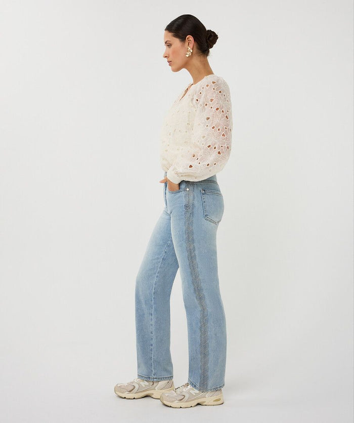 ESQUALO BLOUSE RAGLAN EMBROIDERY ANGLAISE