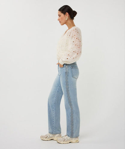 ESQUALO BLOUSE RAGLAN EMBROIDERY ANGLAISE