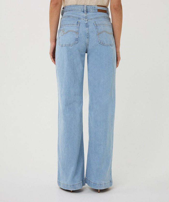 ESQUALO DENIM BELT WIDE LEG