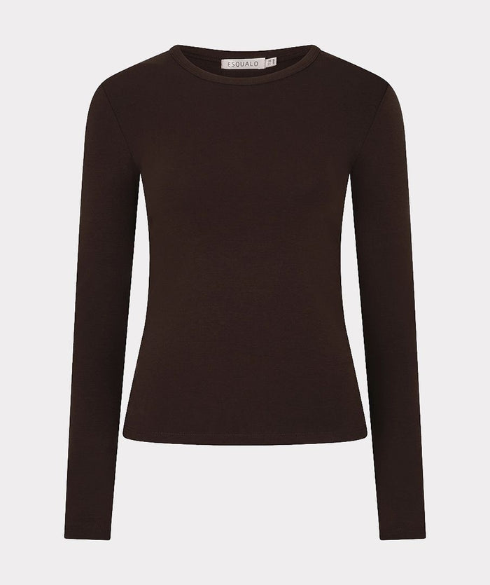 ESQUALO TOP LONG SLEEVE ROUND NECK
