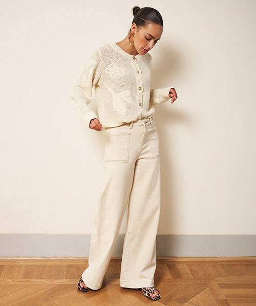 ESQUALO TWILL WIDE LEG TROUSERS