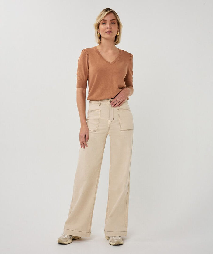 ESQUALO TWILL WIDE LEG TROUSERS
