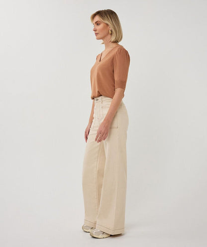 ESQUALO TWILL WIDE LEG TROUSERS