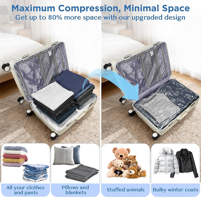 üéÅ Cordless Travel Vacuum Storage Compression Bag Set