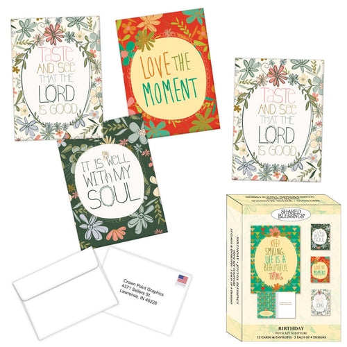 Floral KJV Christian Birthday Card Box | Joyful Blessings