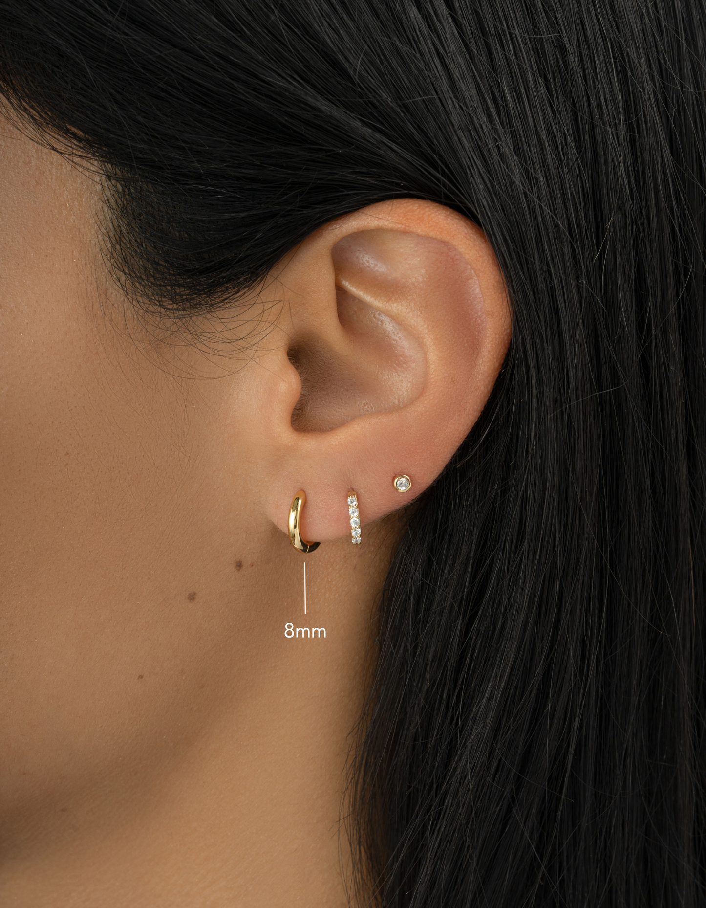 8mm Minimalist Small Hoop Earrings