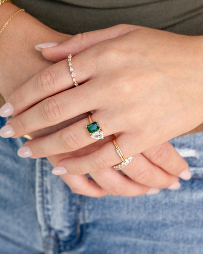 Toi et Moi Emerald Ring