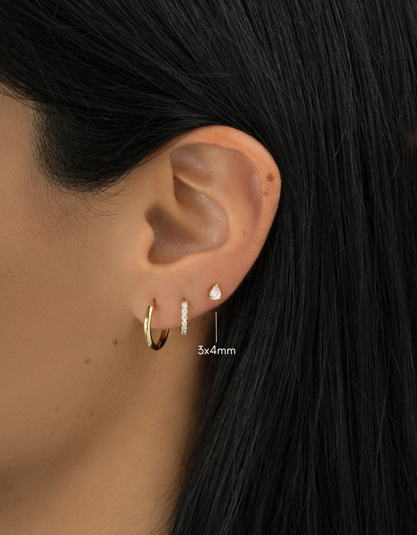 3x4mm Pear Studs