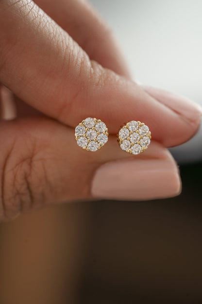 6mm Diamond Cluster Studs