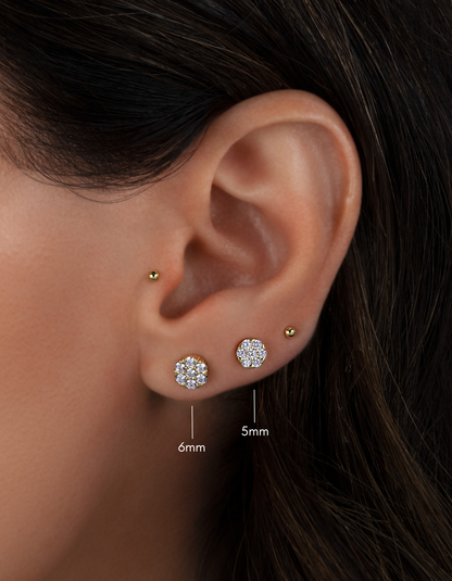 6mm Diamond Cluster Studs