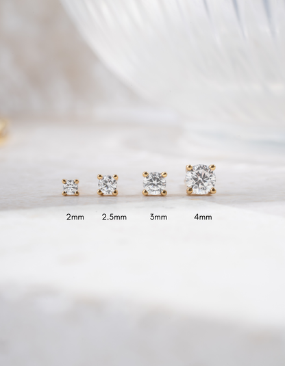 2.5mm Solitaire Studs
