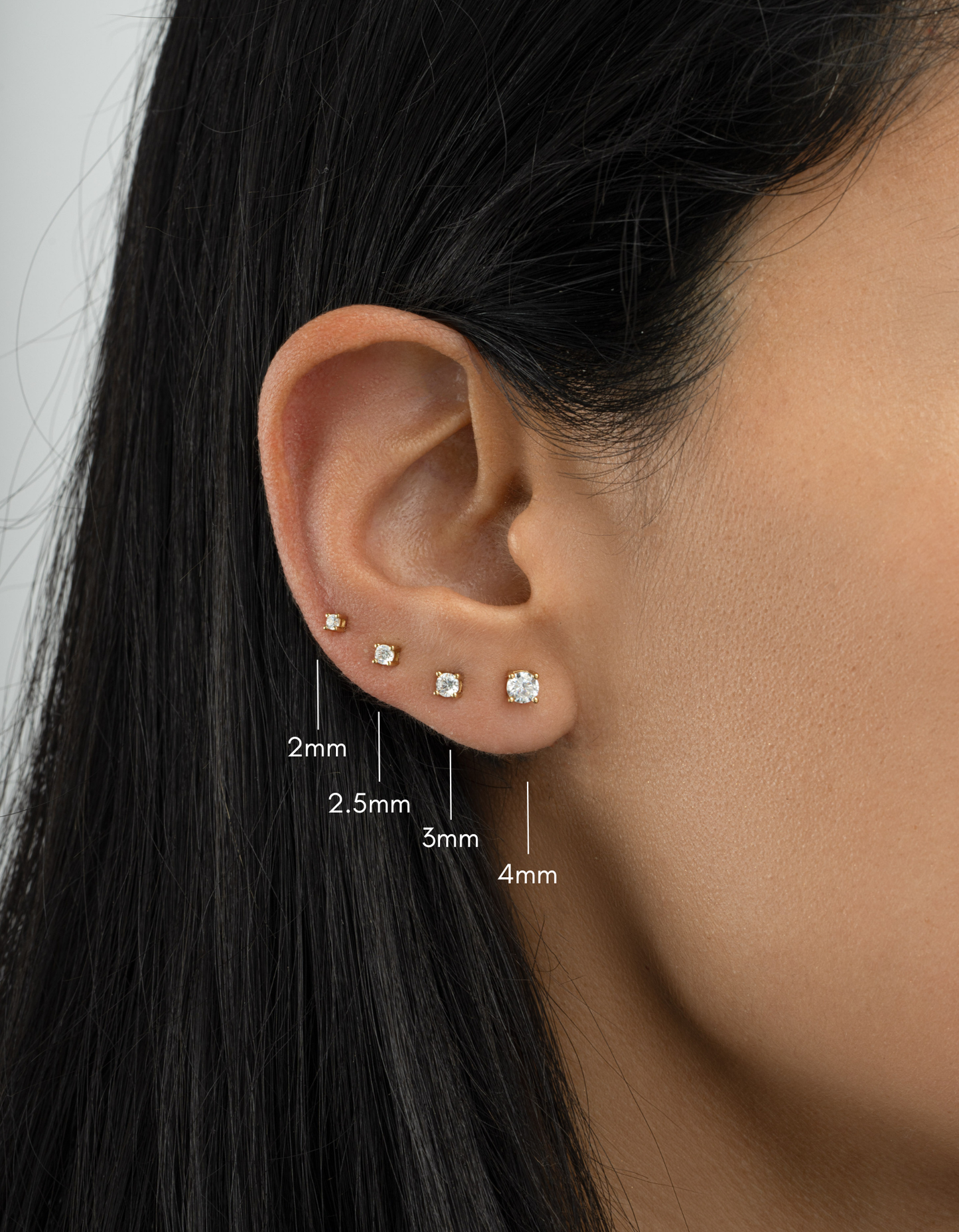 2.5mm Solitaire Studs