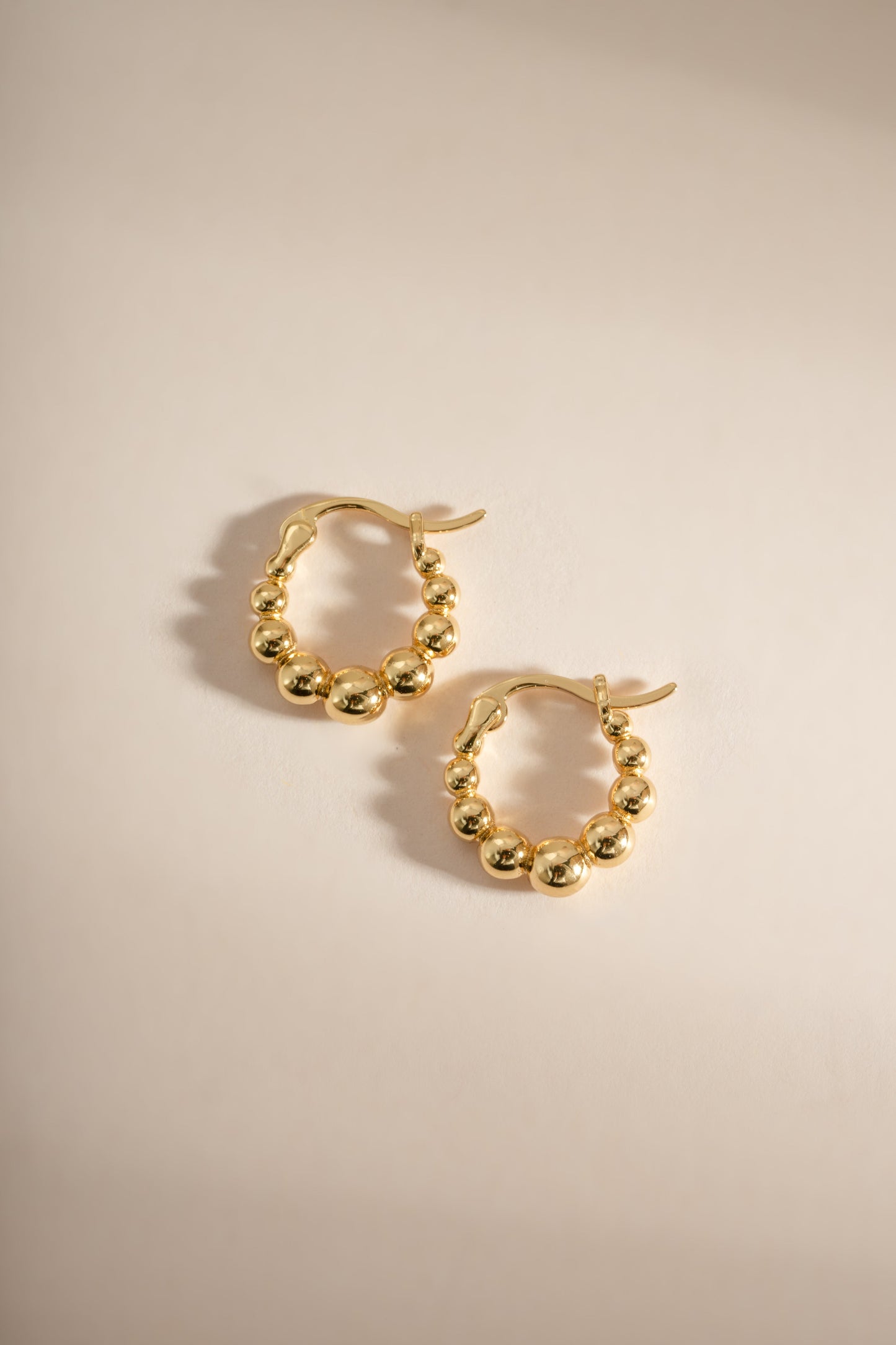Graduated Beaded Hoop Earrings