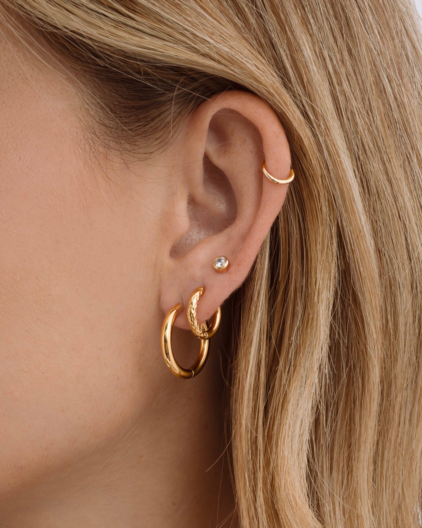Loren Textured Hoops