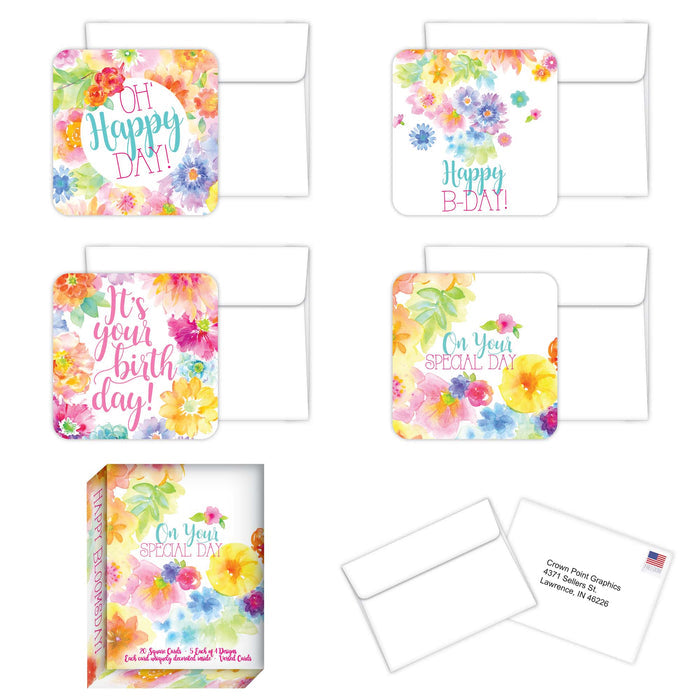 Happy Bloomsday | Square Birthday Cards by Crown Point Graphics