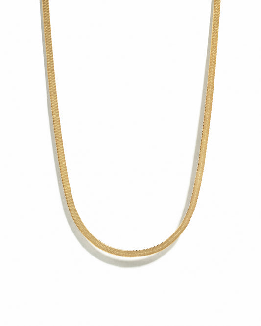 4mm Gold Herringbone Necklace