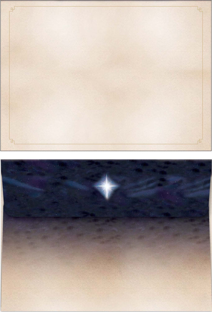 Envelope with gradient background and star on the flap