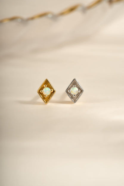 Kite Shaped Opal Studs