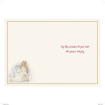 Card with angel illustration and text on a white background