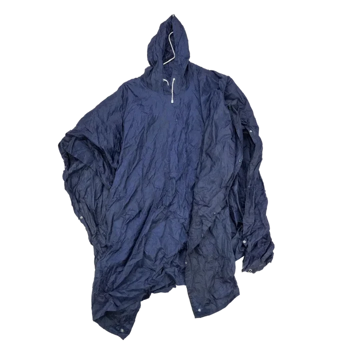 Military Style Blue Poncho - Army & Outdoors - Rain Jackets