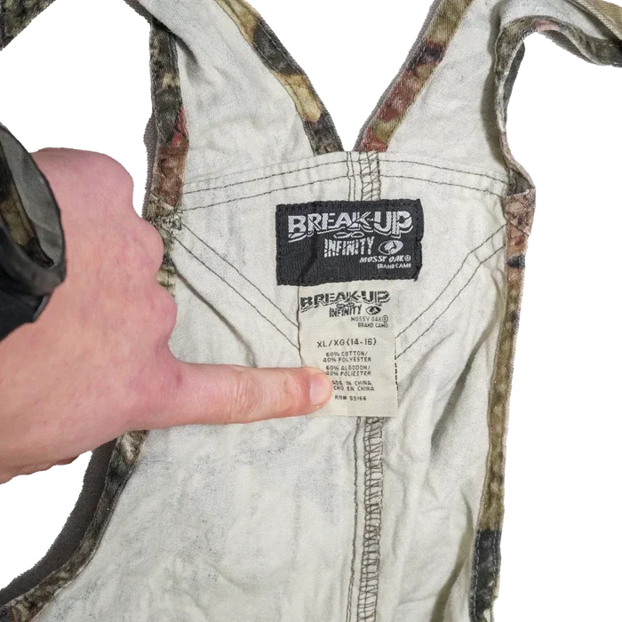 Mossy Oak Break Up Camo Kids Bib Overalls - XLarge - Army & Outdoors - Overalls