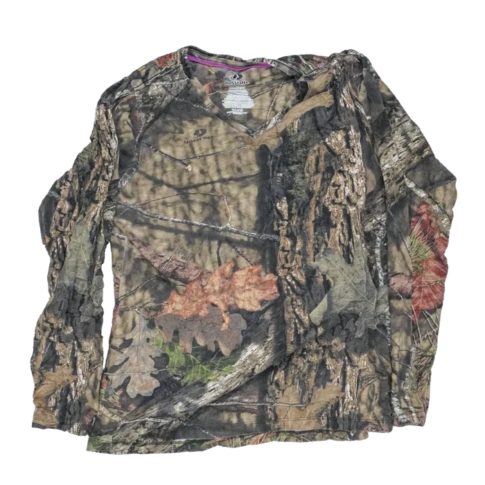 Mossy Oak Women's V-Neck Long Sleeve Shirt - Size 20, 2XLarge - Army & Outdoors - Field Shirts