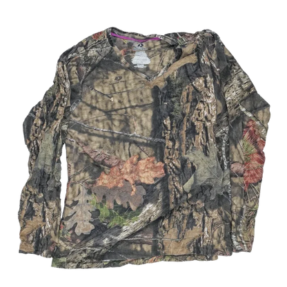 Mossy Oak Women's V-Neck Long Sleeve Shirt - Size 20, 2XLarge - Army & Outdoors - Field Shirts