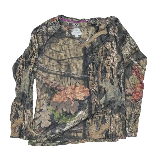 Mossy Oak Women's V-Neck Long Sleeve Shirt - Size 20, 2XLarge - Army & Outdoors - Field Shirts