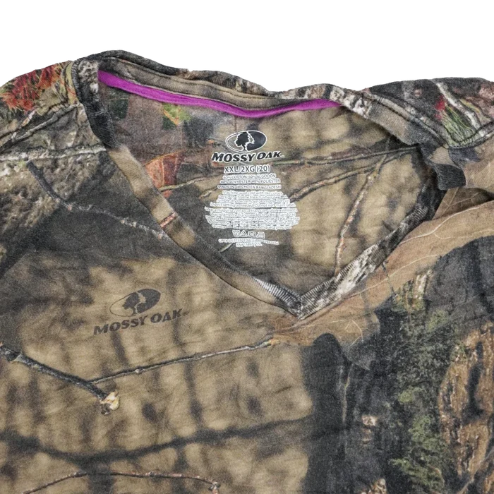 Mossy Oak Women's V-Neck Long Sleeve Shirt - Size 20, 2XLarge - Army & Outdoors - Field Shirts