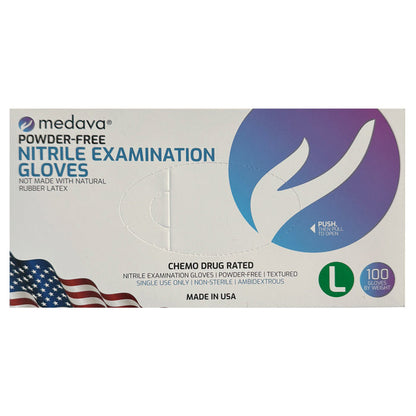 Nitrile Exam Gloves, top of box