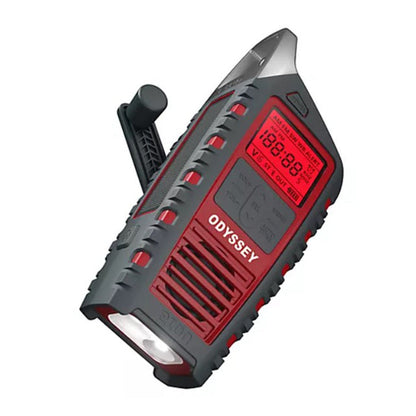 Odyssey Hand Crank AM/FM Radio, front showing flash light