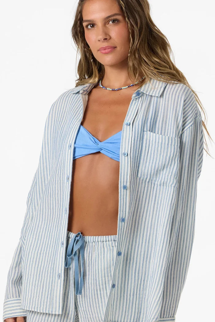 ONEIL LENI STRIPE RELAXED LONG SLEEVE