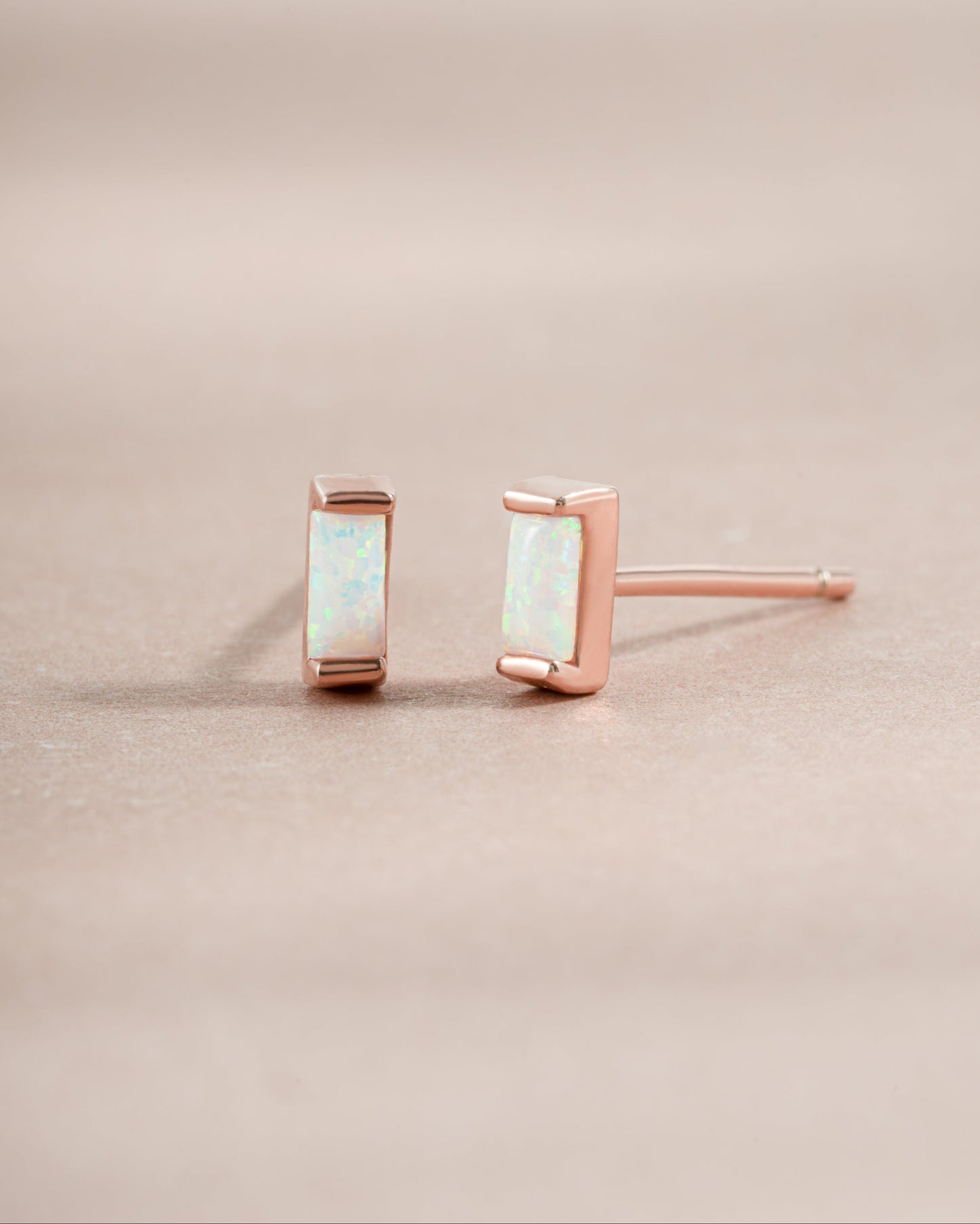 Opal Baguette Stud Earrings