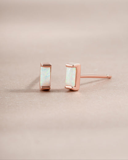 Opal Baguette Stud Earrings