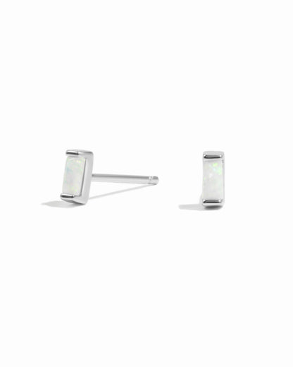 Opal Baguette Stud Earrings