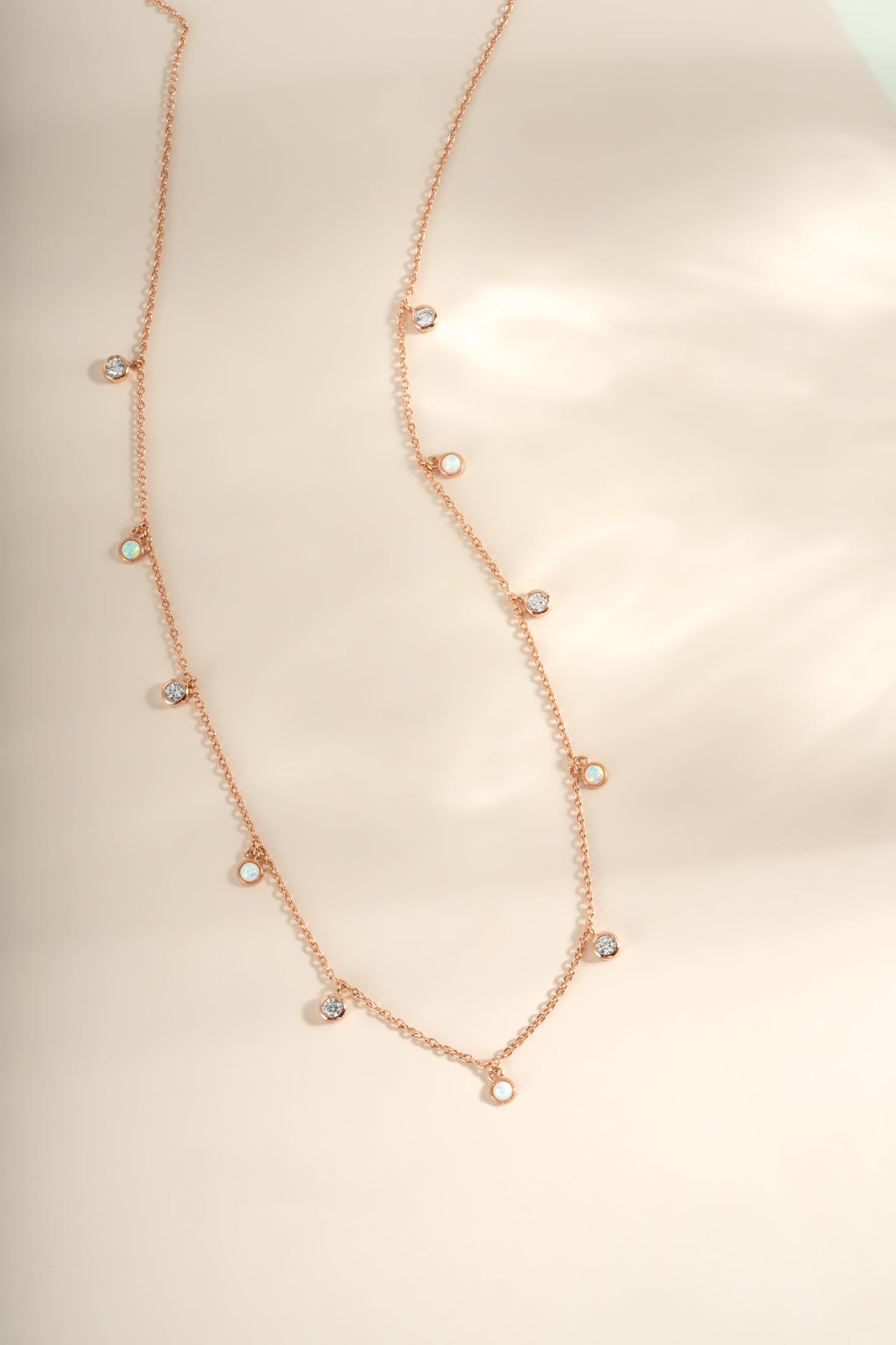 Opal & CZ Charm Necklace