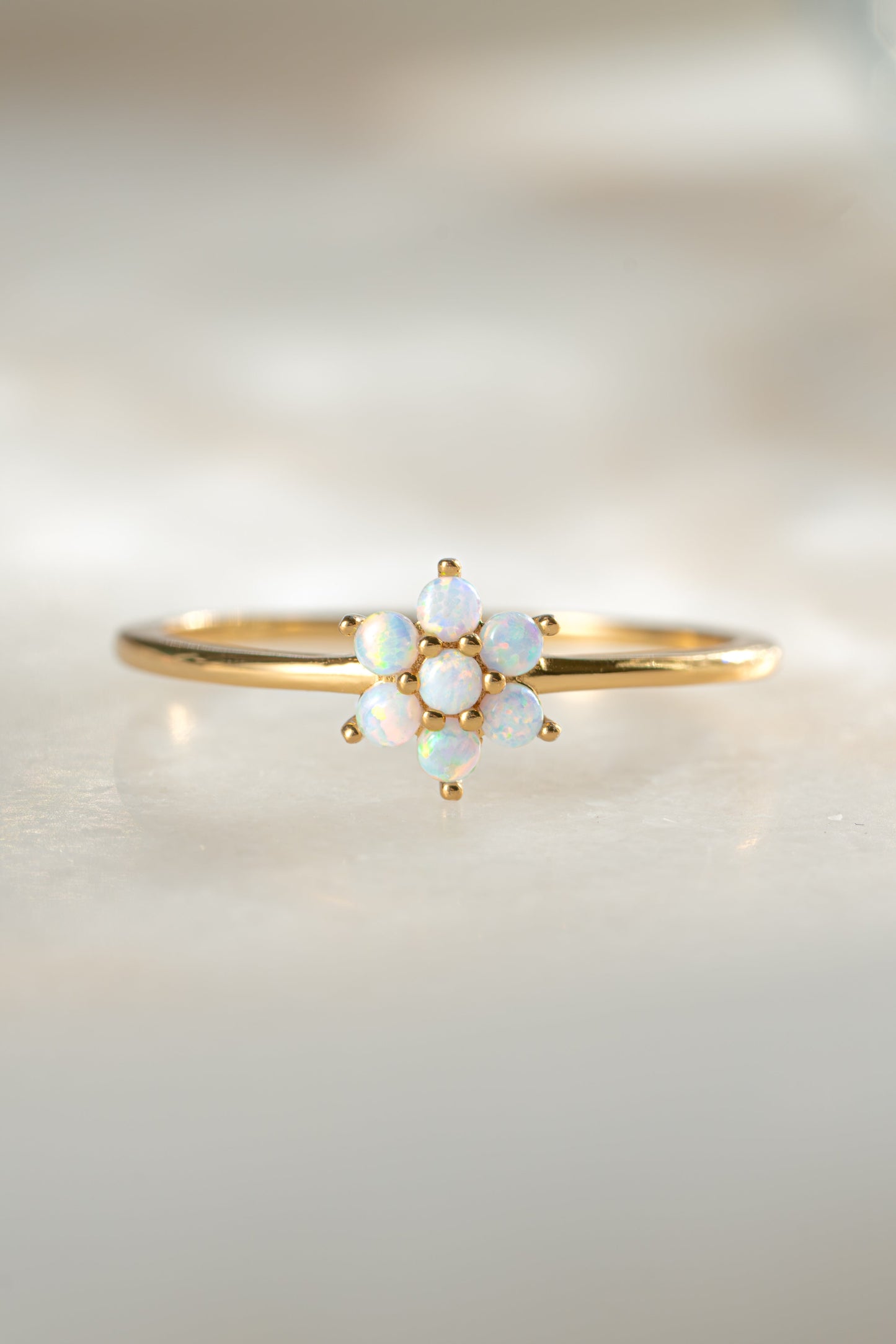 Opal Flower Ring
