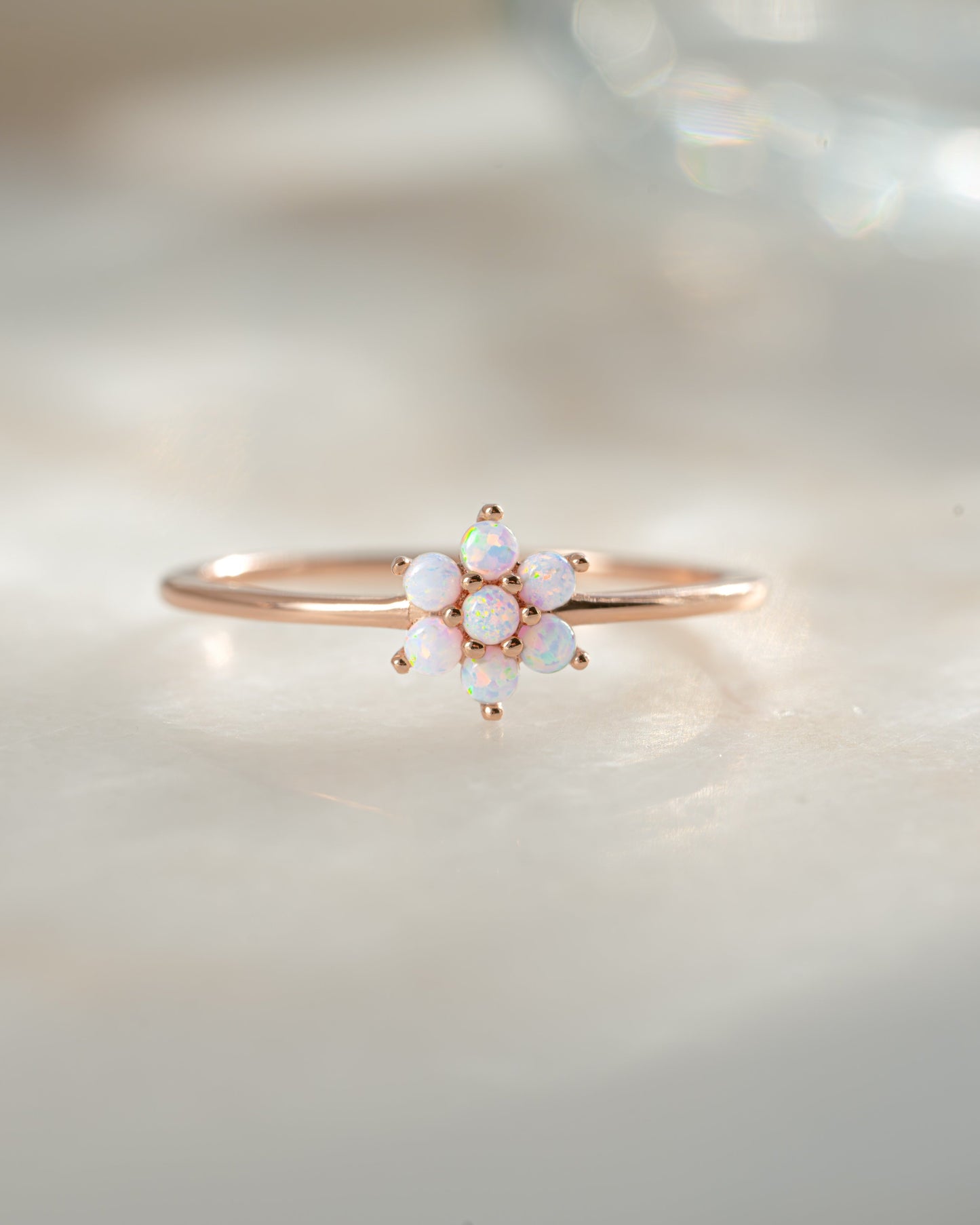 Opal Flower Ring