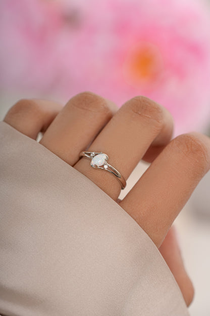 Small Oval Opal Ring