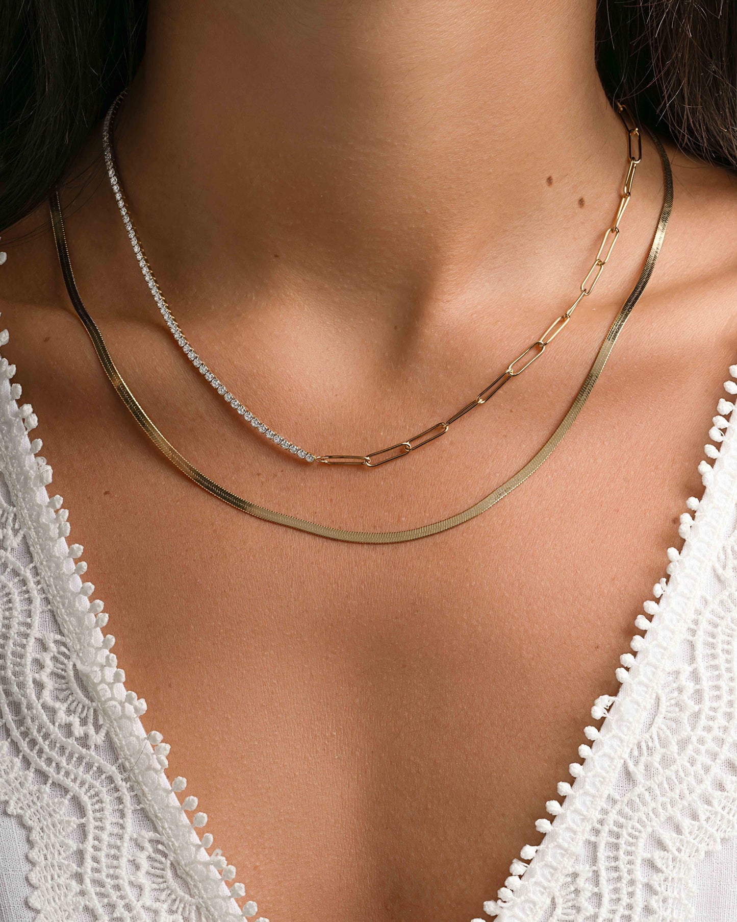 Tennis and Paperclip Necklace