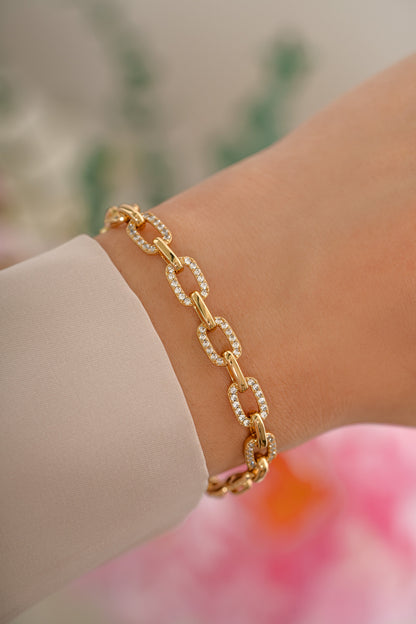 Pave Chain Link Bracelet