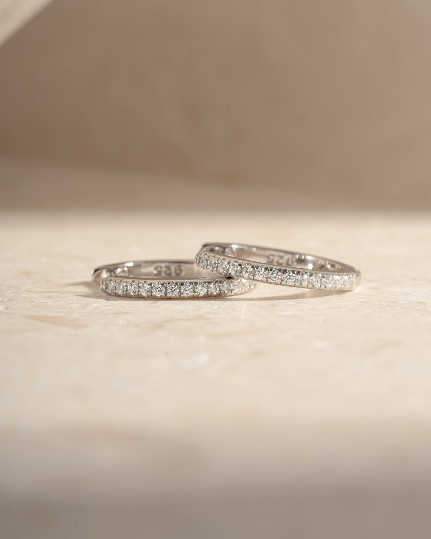11mm Pavé Huggie Earrings (Two Sizes Available)