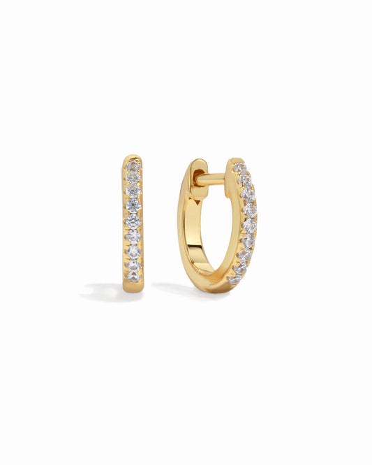 8mm Pavé Huggie Earrings (Two Sizes Available)