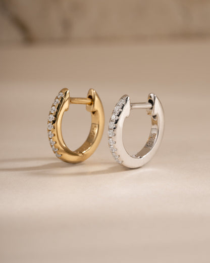 8mm Pavé Huggie Earrings (Two Sizes Available)