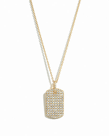 Pavé Dog Tag Necklace