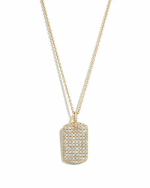 Pavé Dog Tag Necklace