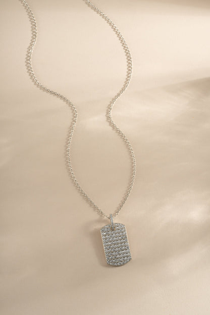 Pavé Dog Tag Necklace