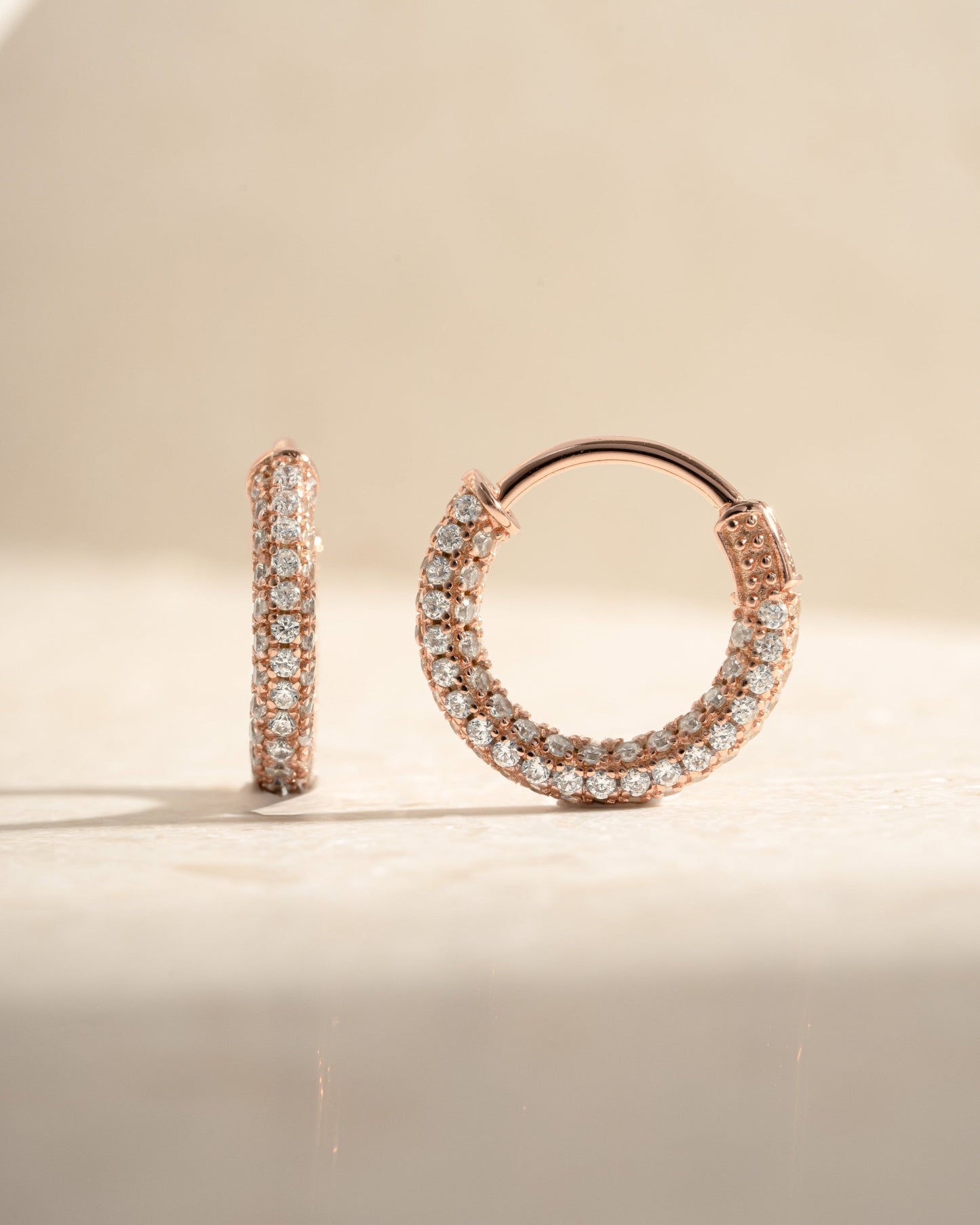14mm Pavé Hoop Earrings